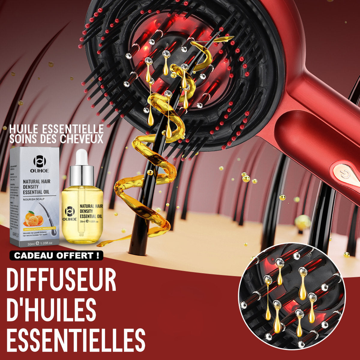 Brosse Massante Lumière LED